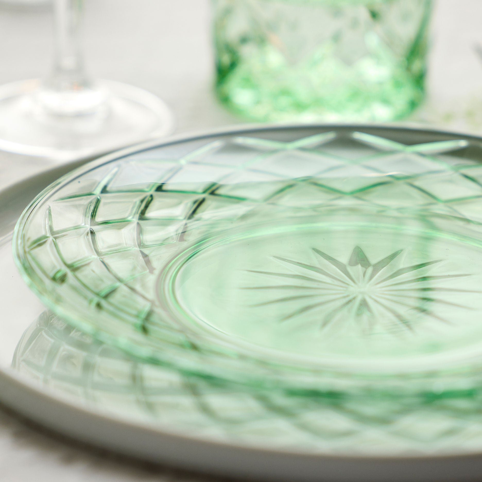 Sorrento glastallerken 4 stk grøn